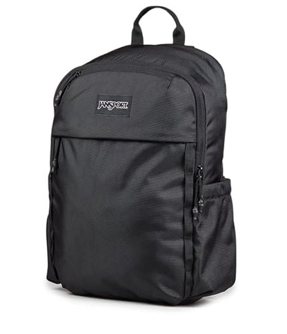 JanSport Venture Daypack – Travel Pack With Large Main Compartment, Padded Laptop Sleeve, Dual Water Bottle Pockets, and Attachment Buckles, Black - color: Black, style: Venture Daypack