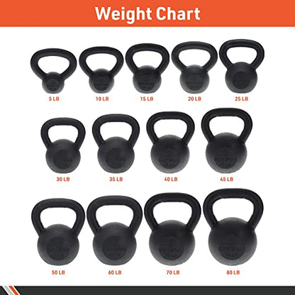 Body Sport Cast Iron Kettlebell - Professional Weight Training Equipment for Home & Gym Workouts - size: 50.0 Pounds