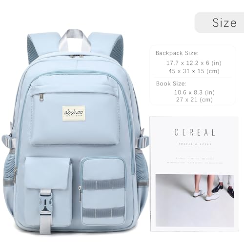 abshoo Big Student Laptop Backpack For College Women Middle High School Teen Girls Bookbag Travel Daypack (LightsteelBlue) - color: Lightsteelblue