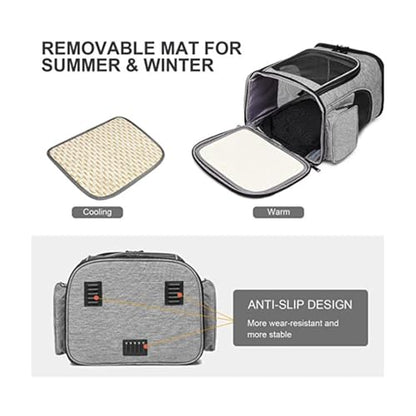Cat Carrier Backpack, Airline Approved Expandable Pet Carrier, Breathable Mesh Backpack for Small Dogs & Medium Cats Hiking Camping Travel (Gray) - color: Gray