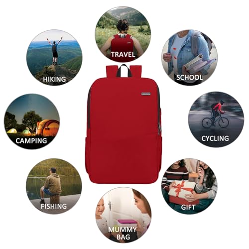 MAXTOP Deep Storage Laptop Backpack Business Anti-theft Backpacks[Water Resistant] College School Computer Bookbag Fits 17 Inch Laptop - color: Ruby Red, size: 17 inch, style: Daypack Backpacks