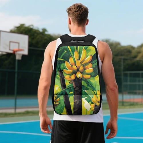 Basketball Backpack With Separate Ball Compartment And Shoes Fit Basketball Volleyball Football - color: Banana