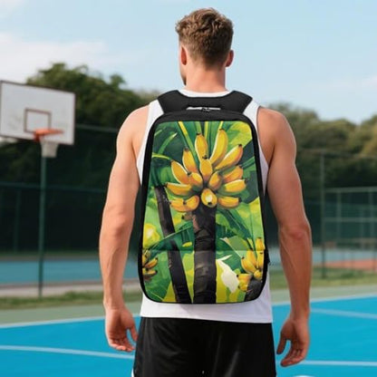 Basketball Backpack With Separate Ball Compartment And Shoes Fit Basketball Volleyball Football - color: Banana