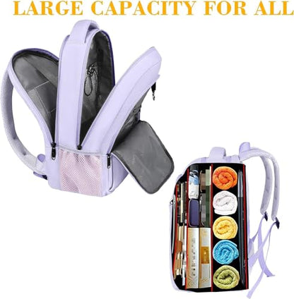 MATEIN Purple Cute Laptop Backpack for Girls, 15.6 Inch College School Bag - color: Lavender Purple, size: 15.6 Inch
