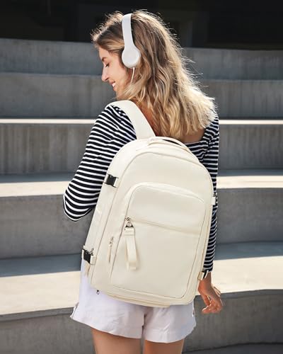 coofay Vacuum Backpack Travel with Pump Vacpack Backpack with Vacuum Seal Backpacks Traveling Backpacks Vacuum Compression Air Travel Bag Carry on Luggage - color: A-beige