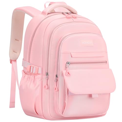 School backpack for Girls, Aesthetic Backpack for Women Cute Bookbag Preppy College (Pink) - color: Pink