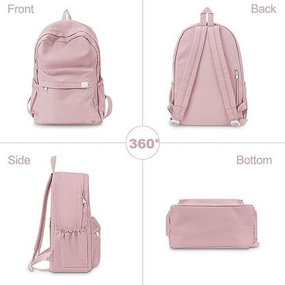 YFGBCX Cute Aesthetic Backpack for Women Solid Color Backpacks Lightweight Classic Backpack for Women Laptop Backpacks - color: Pink