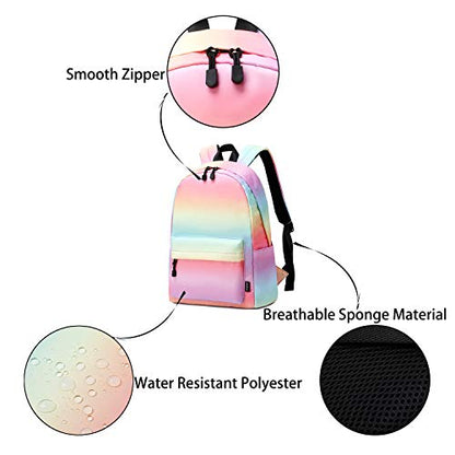 abshoo Lightweight Water Resistant Rainbow Backpacks For Teen Girls Women School Bookbags (Rainbow) - color: Rainbow