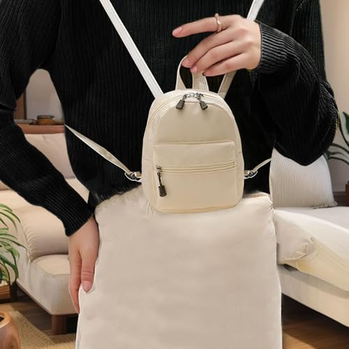 Cute Backpack, Lightweight Backpack Small Backpack for Women, Mini Backpack Purse with Zippers for Travel (khaki)