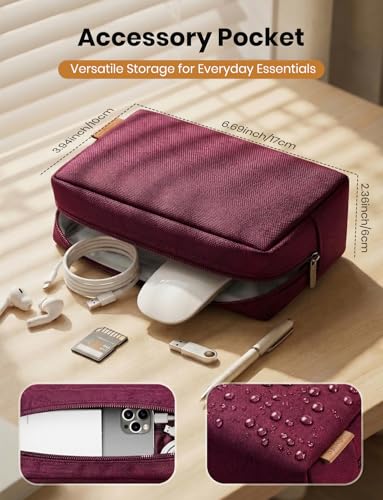 DOMISO Laptop Case Laptop Sleeve Cover Compatible with 15 inch MacBook Air M4/A3241 2025, M3/A3114,M2/A2941,15 inch MacBook Pro A1990 A1707,Compatible with Dell XPS 15 Plus with Small Case,Wine - color: Wine, size: 14 inch