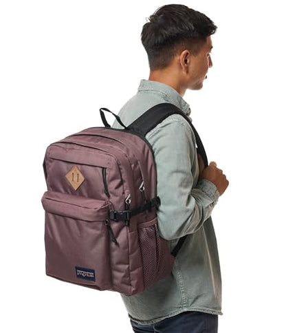 JanSport Main Campus Backpack - Travel or Work backpack w 15-Inch Laptop Sleeve and Dual Water Bottle Pockets, Mahogany Haze - color: Mahogany Haze