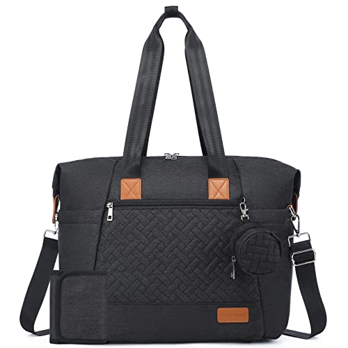 LOVEVOOK Diaper Bag Tote, Baby Diaper Bag Waterproof Travel Diaper Tote with Changing Pad - color: Dark Gray