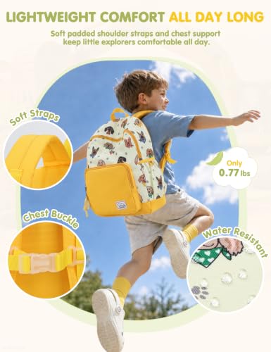 VASCHY Kids backpacks, Cute Lightweight Water Resistant Preschool Backpack for Boys and Girls Chest Strap | Cute - color: Yellow Puppies, size: Small (4-6 Yrs) - 15'' H