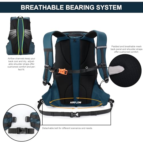 MOUNTAINTOP Hiking Backpack 35L Travel Backpack Lightweight Daypack for Men&Women Outdoor Camping - color: 6413-royal Blue