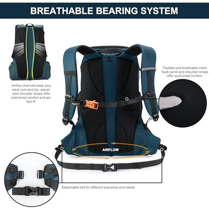 MOUNTAINTOP Hiking Backpack 35L Travel Backpack Lightweight Daypack for Men&Women Outdoor Camping - color: 6413-royal Blue