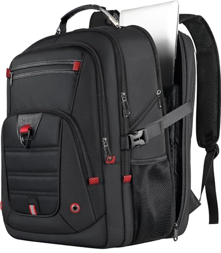 LifetimeWarranty Extra Large Travel Backpack With 52L Capacity, Long-Term Durability TSA Backpack,Anti-Theft 17.3" Big Business Laptop Backpack for Men&Women,Water Resistant College Rucksack Bag Black - color: Black, size: 17.3 Inch (20''x15''x10'')