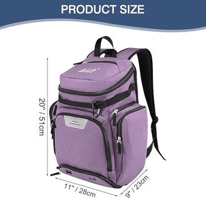 WOLT Basketball Bag Backpack with Separate Ball Compartment and Shoes Pocket, Gym Bags for Men, Large Sports Bag for Basketball, Soccer, Volleyball, Baseball - color: Purple