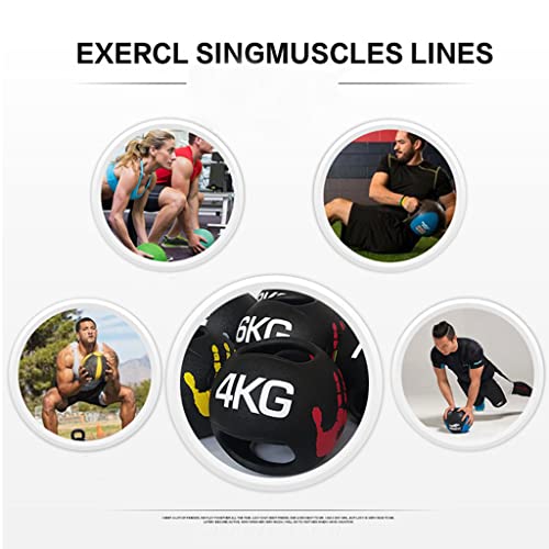 Professional 3KG-10KG Double Handle Grip Medicine Ball - for Weights Training MMA Boxing Exercise Fitness (J 3KG) - size: 3KG