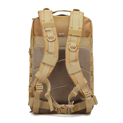 Lovelinks21 Hiking Assault Backpack Waterproof Motorcycle Backpack Bug Out Pack Rucksack for Outdoor Hiking - color: Khaki