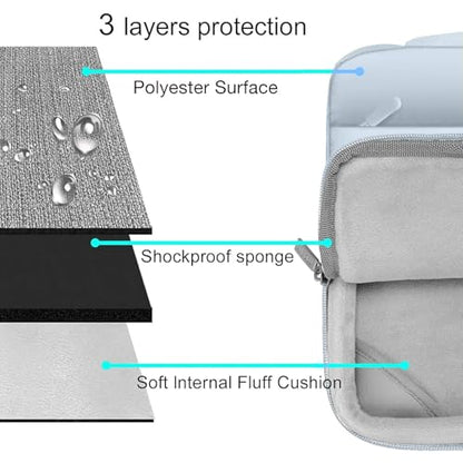 MOSISO Compatible with MacBook Air 15 inch Case M5 2026 M4 2025 M3 2024 M2 2023 A3448 A3241 A3114 A2941, Plastic Hard Shell Case&Puffy Sleeve Bag&Keyboard Skin&Webcam Cover&Screen Film, Baby Blue - color: Baby Blue