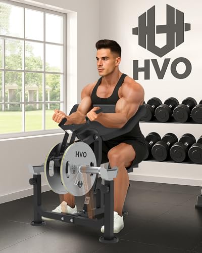 HVO Bicep Tricep Curl Machine Preacher: Curl Bench 2 in 1 Arm Curl and Tricep Extension Machine for Home Gym Workout - style: Black-Preacher Curl Machine