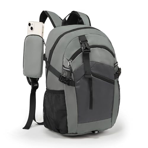 Small Hiking Backpack for Women Men 20L Lightweight Travel Backpack with Phone Pocket Waterproof Daypack for Women Men - color: Grey