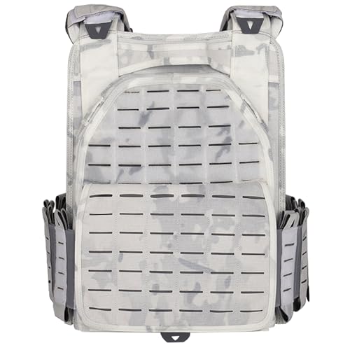 YAY YAKEDA Quick Release Tactical Laser-Cutting Vest Multicam Lightweight Vest - color: Snow Camo