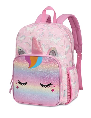 VASCHY Kids Backpacks, 12L Toddler & 17.5L School Backpacks, Lightweight Water-Resistant for Boys and Girls Ages 3-12 - color: Rainbow Unicorn-s, size: Small