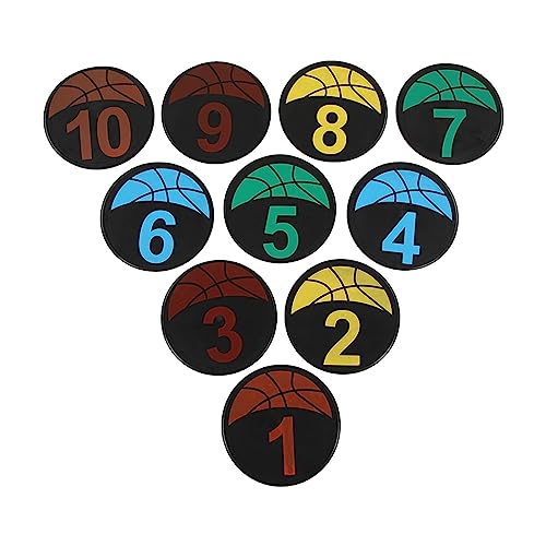 Flat Cones Numbered Spot Markers Set 110 for Soccer Basketball Agility Training – Bright PVC Floor Markers for Sports Drills and Classroom Activities