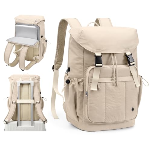 Laptop Backpack for Women Vintage Travel Backpack Purse Casual Daypacks for Men Fashion Teacher Nurse Bag for Work Business College, Fits up to 15.6Inch Notebook,Apricot - color: Stylish Apricot, size: 15.6 Inch