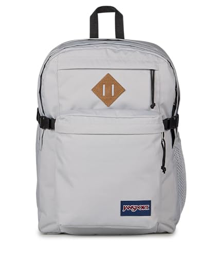 JanSport Main Campus Backpack - Travel or Work Backpack with 15-Inch Laptop Sleeve and Dual Water Bottle Pockets, Grounded Grey - color: Grounded Grey
