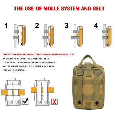 Molle ifak Pouch Empty First aid kit Bag for Outdoor Tactical Medical Pouch - color: TAN
