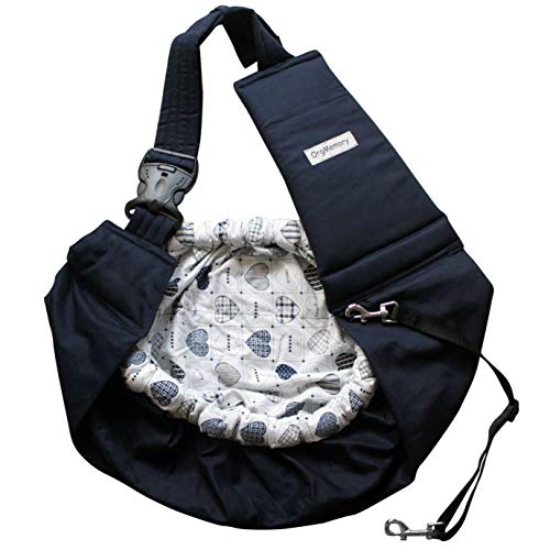 Pet Sling Carrier, OrgMemory Adjustable Dog Sling, Small Dog Cat Outdoor Shoulder Pet Carrier (Heart Shaped) - color: Heart Shaped