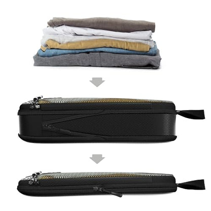 4pc Large Compression Packing Cubes for Travel - Luggage Organizers Suitcases - color: 4pc Black - Large Compression