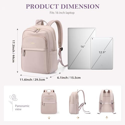 Travel Backpack for Women Personal Carry On Bag Business Weekender Hiking Multilayer Laptop Bag,16 Inch,Pink - color: Upgrade-pink, size: 16 Inch