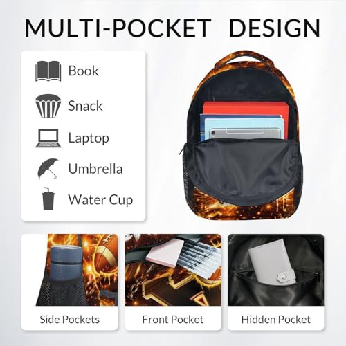COZYAURA Boys Backpack - Personalized Football Backpack with Initial Name - 17 Inch Kids Bookbag for Elementary Kindergarten, Lightweight Sports School Bag Daypack - color: Brown