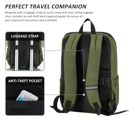 MAXTOP Deep Storage Laptop Backpack Business Anti-theft Backpacks[Water Resistant] College School Computer Bookbag Fits 17 Inch Laptop - color: Olive, size: 17 inch, style: Daypack Backpacks