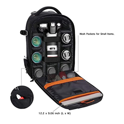 MOSISO Camera Backpack,DSLR/SLR/Mirrorless Photography Backpack Buffer Padded Shockproof Camera Bag with Customized Modular Inserts&Tripod Holder Compatible with Canon,Nikon,Sony etc, Black - color: Black