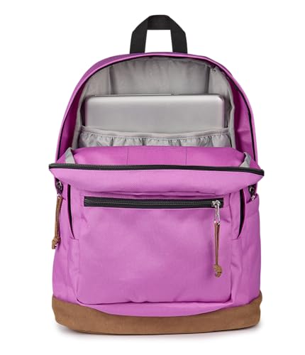 JanSport Right Pack Backpack - Durable Daypack with Padded 15 Laptop Sleeve, Spacious Main Compartment & Integrated Water Bottle Pocket - Digital Fuchsia - color: Digital Fuchsia