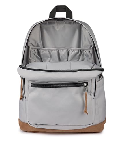 JanSport Right Pack Backpack - Durable Daypack with Padded 15 Laptop Sleeve, Spacious Main Compartment & Integrated Water Bottle Pocket - Grounded Grey - color: Grounded Grey