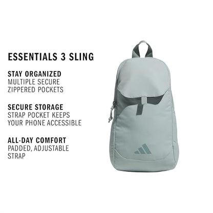 adidas Essentials 3 Crossbody – Sling Bag with Phone Pocket - color: Wonder Sage Green