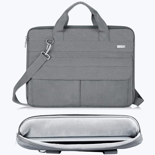 LANDICI Laptop Bag Carrying Case 15.6 Inch with Shoulder Strap, Slim Waterproof Computer Sleeve Cover Compatible with MacBook Pro 15/16, 15-16 Inch HP Acer Dell Lenovo ASUS Laptop, Grey - color: Grey, size: 14-15.6 Inch