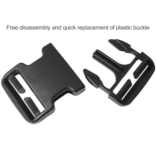 2PCS Dual End Quick Release Plastic Buckles 2 Inch Woven Straps for Outdoor Sports Backpacks, Anti Slip Release and Replacement, 50mm, Black