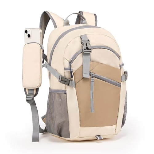 Hiking Backpack for Women Men 20l with Removable Phone Pocket Lightweight Small Travel Backpack Hiking Daypack for Women Men - color: Beige
