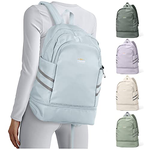coofay Gym Backpack For Women Waterproof Backpack With Shoe Compartment Lightweight Travel Backpack Sports Backpacks Large Gym Bag - color: A-light Blue, size: Large