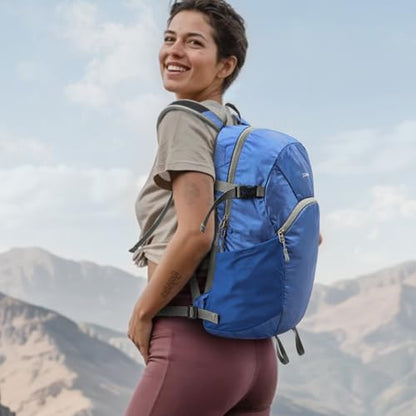 G4Free Hiking Backpack with Thickened Back Panel Packable 25L Lightweight Foldable Travel Daypack for Men Women(Blue) - color: Blue