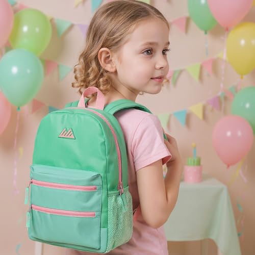 Summit Ridge Colorful Big Backpack for School Kids, Multi Pocket Backpack for Elementary, Middle School Girls, Boys with Padded Straps (Aquamarine/Mint) - color: Aquamarine/Mint