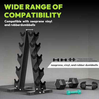 HANDBODE A-Frame Dumbbell Rack Heavy Duty Weight Stand for Dumbbells, Space-Saving Metal Storage Organizer, Sturdy Dumbbell Holder for Home Gym - style: 1 X 5-Tier A-Frame (300lb)