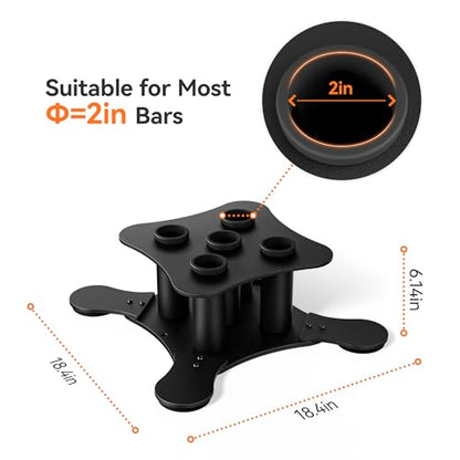 Vertical Barbell Storage Rack - 5-Bar Barbell Holder Floor Stand, 2-Inch Olympic/Curl Bar Compatible, with Protective Sleeve Inserts, Organizer for Home & Garage Gym