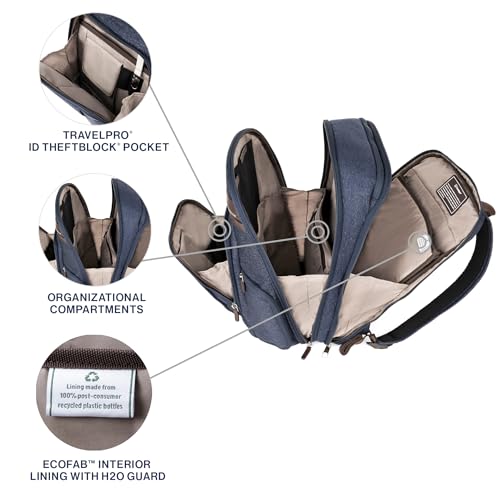 Travelpro Platinum Elite Business Laptop Travel Backpack, Fits up to 16 Inch Laptop, Water Resistant, Men and Women, True Navy Blue - color: True Navy Blue, size: 17.5 inches